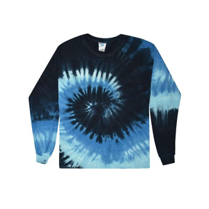 2000 Colortone Tie-Dyed Long Sleeve T-Shirt Blue Ocean