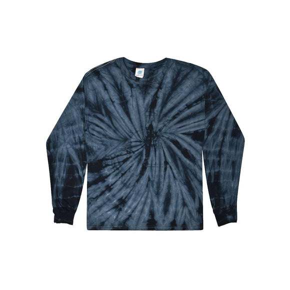 2000 Colortone Tie-Dyed Long Sleeve T-Shirt Spider Navy