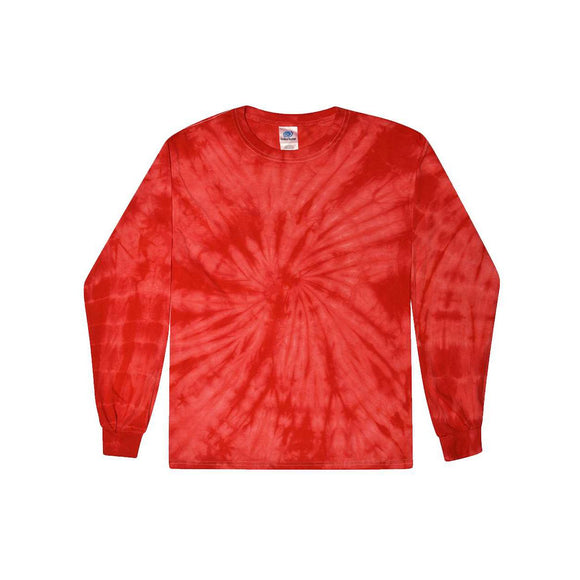 2000 Colortone Tie-Dyed Long Sleeve T-Shirt Spider Red