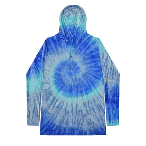 2777 Colortone Tie-Dyed Hooded Long Sleeve T-Shirt Blue Jerry