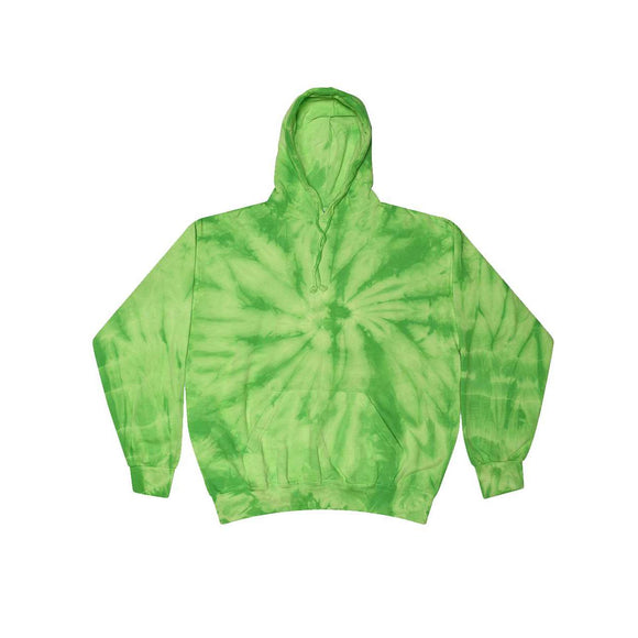 8777 Colortone Tie-Dyed Hooded Sweatshirt Spider Lime