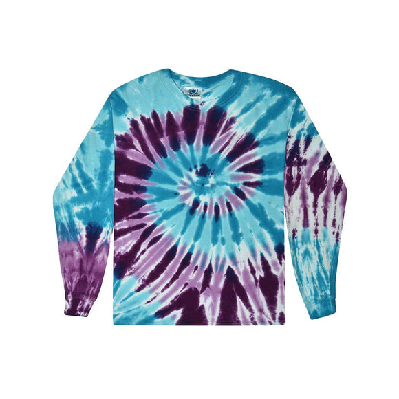 2000Y Colortone Youth Tie-Dyed Long Sleeve T-Shirt Barbados