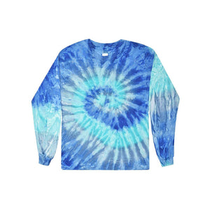 2000Y Colortone Youth Tie-Dyed Long Sleeve T-Shirt Blue Jerry