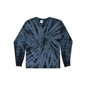 2000Y Colortone Youth Tie-Dyed Long Sleeve T-Shirt Spider Navy