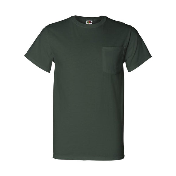 3930PR Fruit of the Loom HD Cotton T-Shirt with a Pocket Forest Green