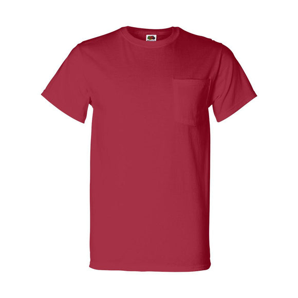 3930PR Fruit of the Loom HD Cotton T-Shirt with a Pocket True Red