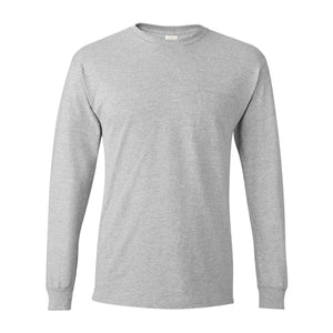 5596 Hanes Authentic Long Sleeve Pocket T-Shirt Light Steel