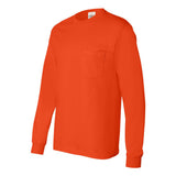 5596 Hanes Authentic Long Sleeve Pocket T-Shirt Orange