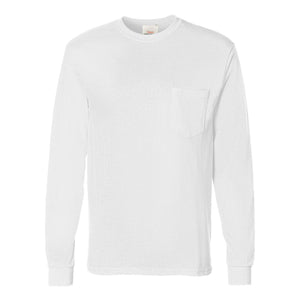 5596 Hanes Authentic Long Sleeve Pocket T-Shirt White