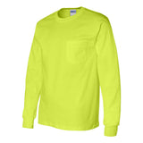 2410 Gildan Ultra Cotton® Long Sleeve Pocket T-Shirt Safety Green