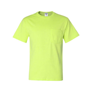 29MPR JERZEES Dri-Power® 50/50 T-Shirt with a Pocket Safety Green