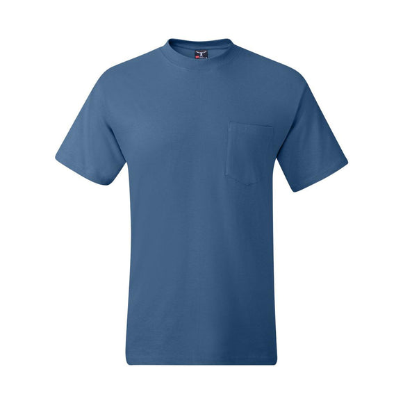 5190 Hanes Beefy-T® Pocket T-Shirt Denim Blue