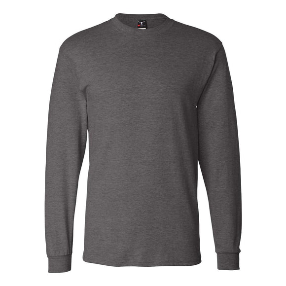 5186 Hanes Beefy-T® Long Sleeve T-Shirt Charcoal Heather