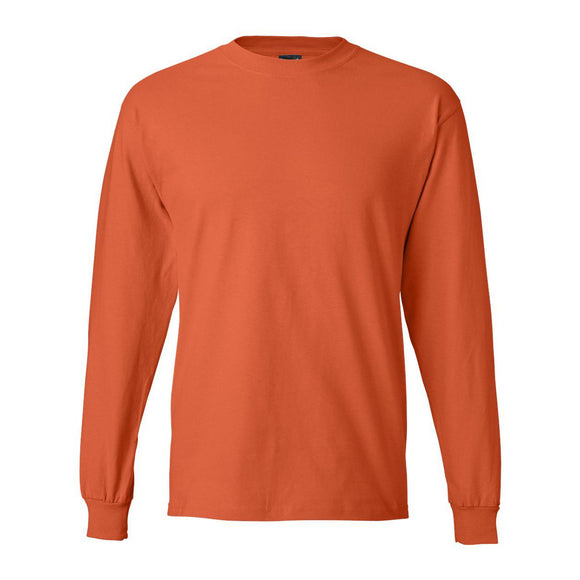 5186 Hanes Beefy-T® Long Sleeve T-Shirt Orange