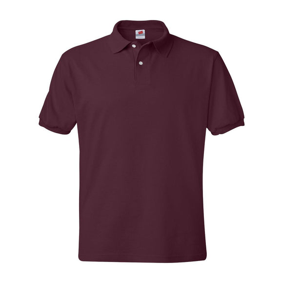 054X Hanes Ecosmart® Jersey Polo Maroon