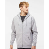 IND4000Z Independent Trading Co. Heavyweight Full-Zip Hooded Sweatshirt Grey Heather