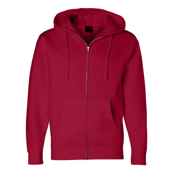 IND4000Z Independent Trading Co. Heavyweight Full-Zip Hooded Sweatshirt Red