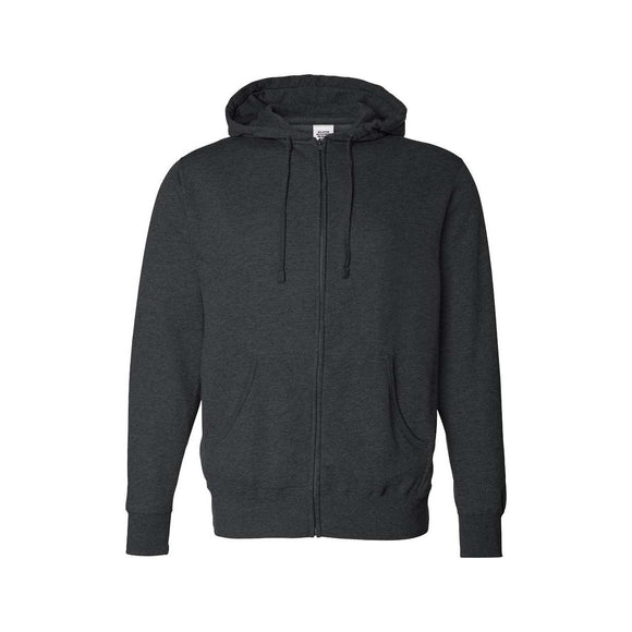 AFX4000Z Independent Trading Co. Full-Zip Hooded Sweatshirt Charcoal Heather