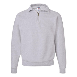 4528MR JERZEES Super Sweats NuBlend® Quarter-Zip Cadet Collar Sweatshirt Ash