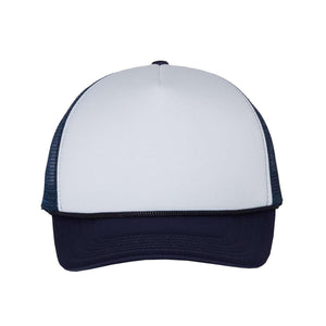 VC700 Valucap Foam Mesh-Back Trucker Cap White/ Navy