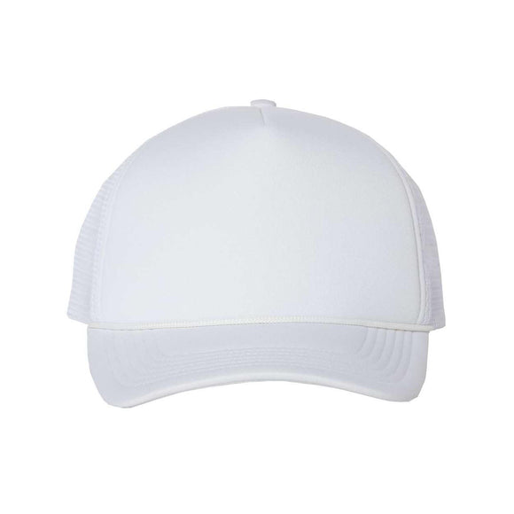 VC700 Valucap Foam Mesh-Back Trucker Cap White/ White