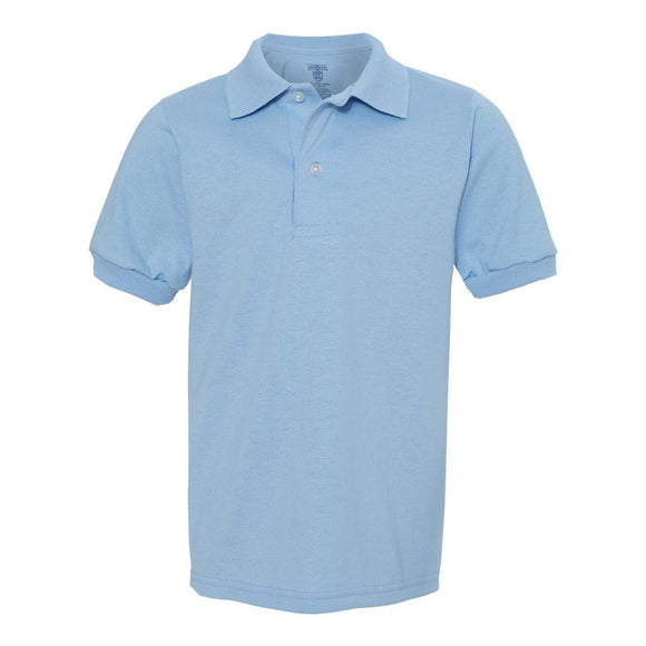 437YR JERZEES SpotShield™ Youth 50/50 Polo Light Blue