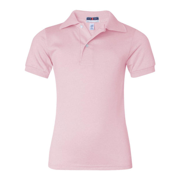 437YR JERZEES SpotShield™ Youth 50/50 Polo Pink