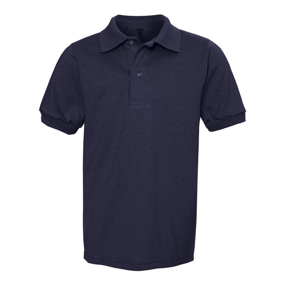 437YR JERZEES SpotShield™ Youth 50/50 Polo J. Navy