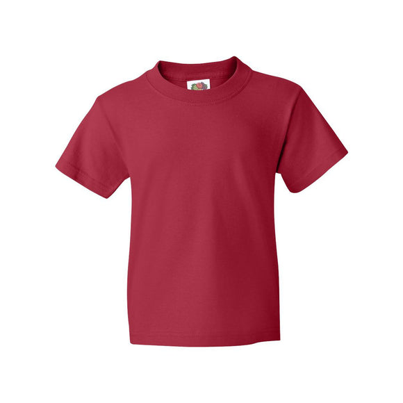 3930BR Fruit of the Loom HD Cotton Youth Short Sleeve T-Shirt True Red