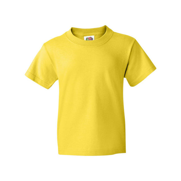 3930BR Fruit of the Loom HD Cotton Youth Short Sleeve T-Shirt Yellow