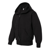 P480 Hanes EcoSmart® Youth Full-Zip Hooded Sweatshirt Black