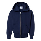 P480 Hanes EcoSmart® Youth Full-Zip Hooded Sweatshirt Navy