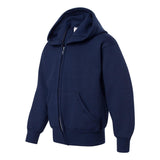 P480 Hanes EcoSmart® Youth Full-Zip Hooded Sweatshirt Navy