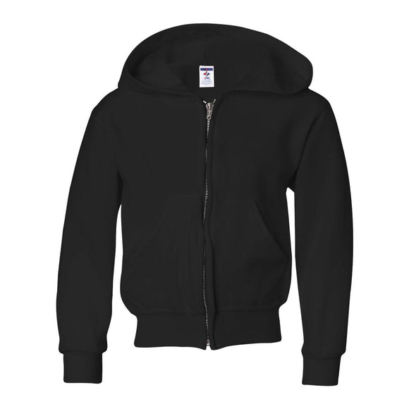 993BR JERZEES NuBlend® Youth Full-Zip Hooded Sweatshirt Black