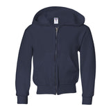 993BR JERZEES NuBlend® Youth Full-Zip Hooded Sweatshirt J. Navy