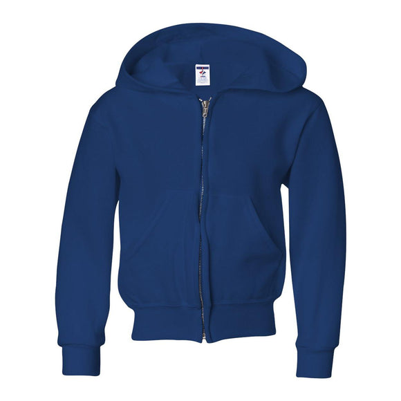 993BR JERZEES NuBlend® Youth Full-Zip Hooded Sweatshirt Royal