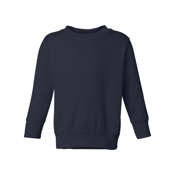 3317 Rabbit Skins Toddler Fleece Crewneck Sweatshirt Navy