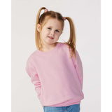 3317 Rabbit Skins Toddler Fleece Crewneck Sweatshirt Pink