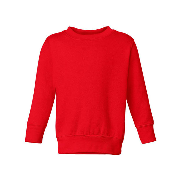 3317 Rabbit Skins Toddler Fleece Crewneck Sweatshirt Red