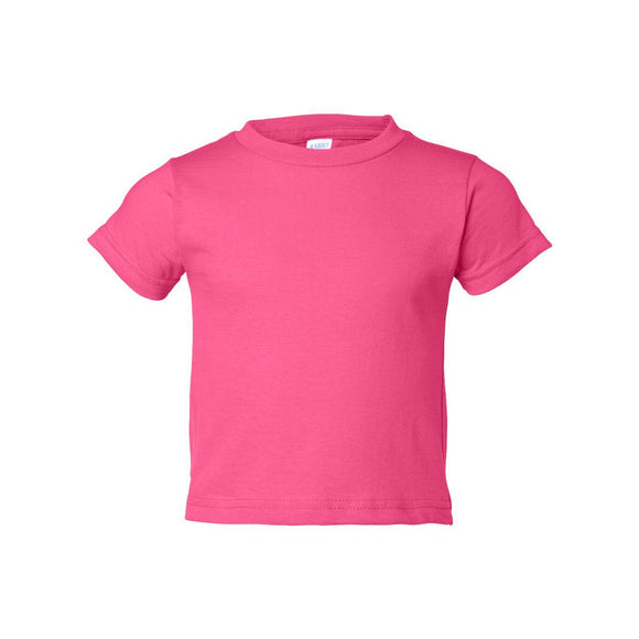 3301T Rabbit Skins Toddler Cotton Jersey Tee Hot Pink