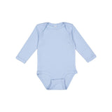 4411 Rabbit Skins Infant Long Sleeve Baby Rib Bodysuit Light Blue