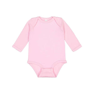 4411 Rabbit Skins Infant Long Sleeve Baby Rib Bodysuit Pink