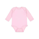 4411 Rabbit Skins Infant Long Sleeve Baby Rib Bodysuit Pink