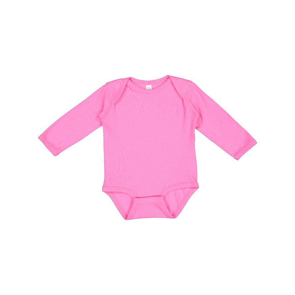 4411 Rabbit Skins Infant Long Sleeve Baby Rib Bodysuit Raspberry