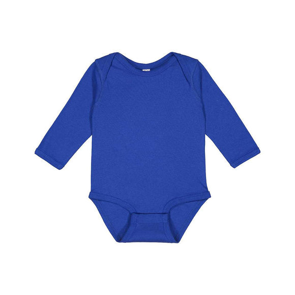 4411 Rabbit Skins Infant Long Sleeve Baby Rib Bodysuit Royal