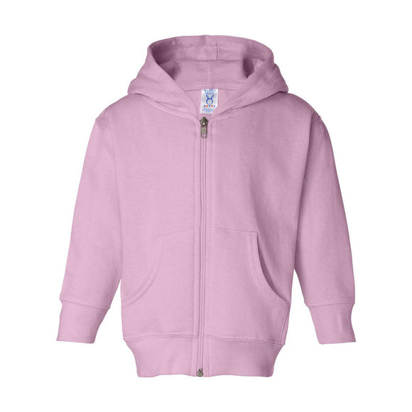 3346 Rabbit Skins Toddler Full-Zip Fleece Hoodie Pink