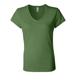 6005 BELLA + CANVAS Women’s Jersey V-Neck Tee Leaf