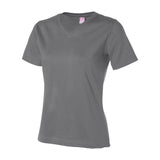 3587 LAT Women's Premium Jersey V-Neck Tee Charcoal