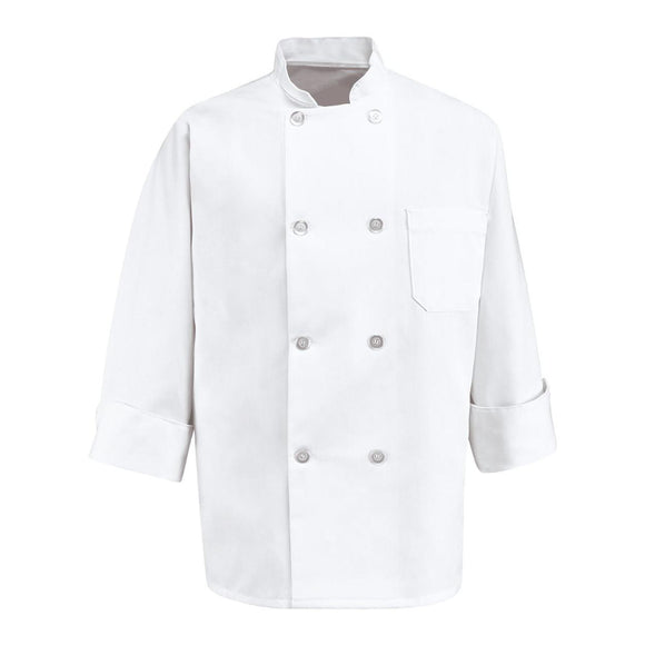 0403 Chef Designs Eight Pearl Button Chef Coat White