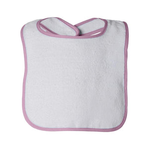 1003 Rabbit Skins Infant Contrast Trim Terry Bib Pink